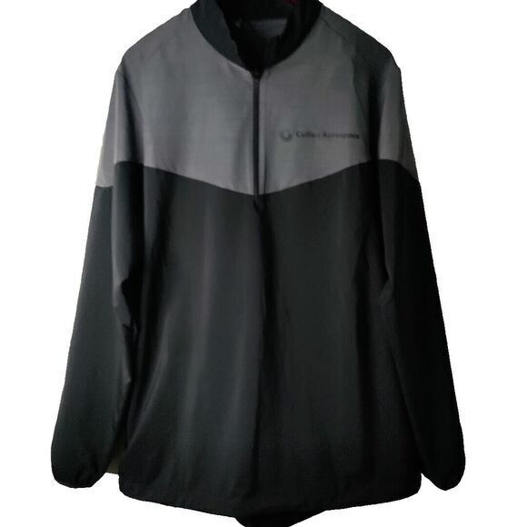 Adidas Aerospace 1/4 Zip Men L Black/Grey Windbreaker Pullover Academia Golf Y2K - Picture 1 of 4